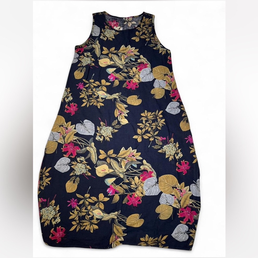 Women’s Sleeveless Floral Shift Dress Cotton Blend Lightweight Summer Boho 2XL